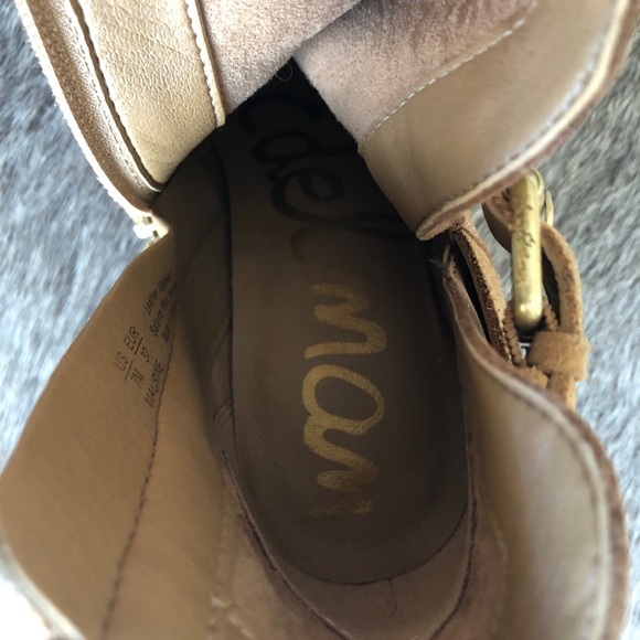 SAM EDELMAN caramel suede Ankle boot  zip up  SZ 7 - Picture 5 of 8